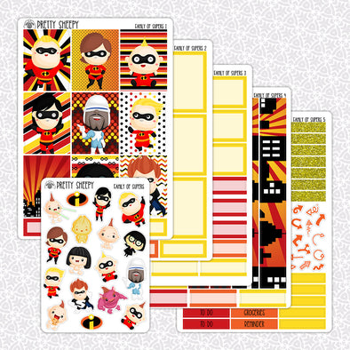 Family of Supers Planner Stickers Collection