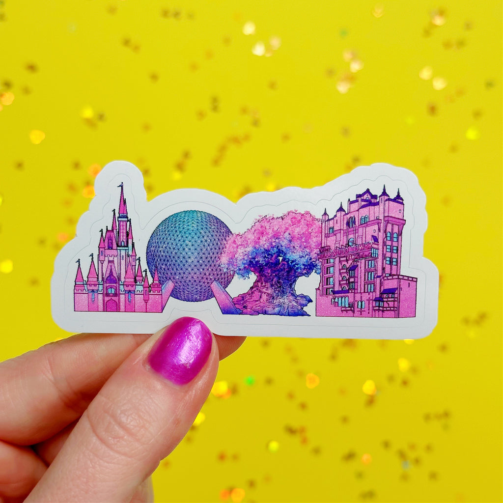 Four Parks Easy Peel Premium Vinyl Die Cut Sticker Pretty Sheepy