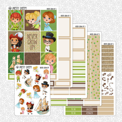 Never Grow Up Planner Stickers Collection