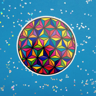 Stained Glass Spaceship Earth Static Cling