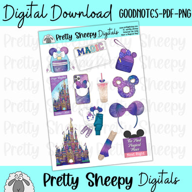 MK 50 Digital Stickers | Goodnotes PDF PNG for Digital Planning or Printing