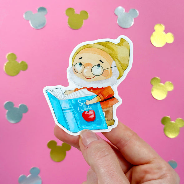 Bookworm Sidekicks Dwarf Easy Peel Premium Vinyl Die Cut Sticker