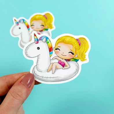 Sunny Girl Float Easy Peel Premium Vinyl Die Cut Sticker