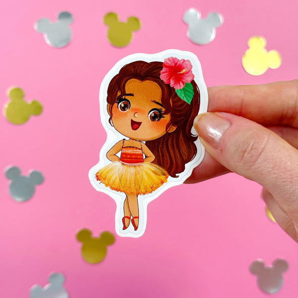 Ballerina Moana Easy Peel Premium Vinyl Die Cut Sticker