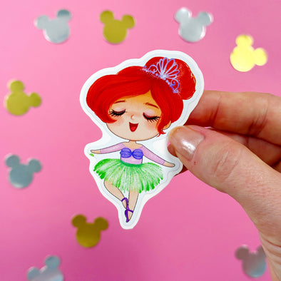 Ballerina Ariel Easy Peel Premium Vinyl Die Cut Sticker