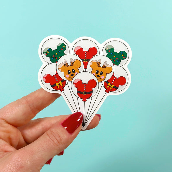 Christmas Balloons 1 Easy Peel Premium Vinyl Die Cut Sticker