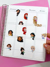 Peeking Princesses Printable Stickers PNG Digital Download