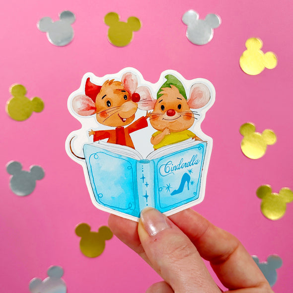 Bookworm Sidekicks Mice Easy Peel Premium Vinyl Die Cut Sticker