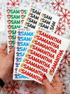 CUSTOM Name Christmas Gift Tag Stickers