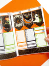 Vintage Halloween Printable Planner Stickers PNG Digital Download Weekly Vertical Kit