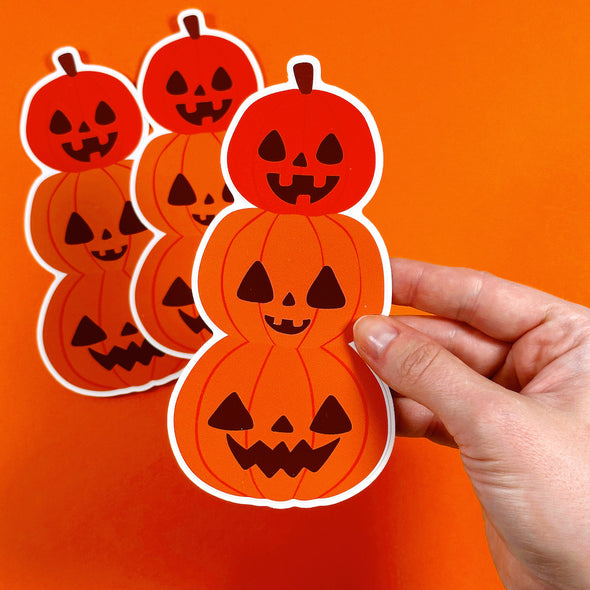 Pumpkin Stack Sticker Easy Peel Premium Vinyl Die Cut Sticker