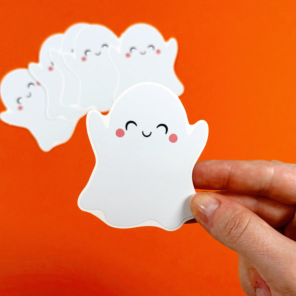 Squinting Ghost Sticker Easy Peel Premium Vinyl Die Cut Sticker