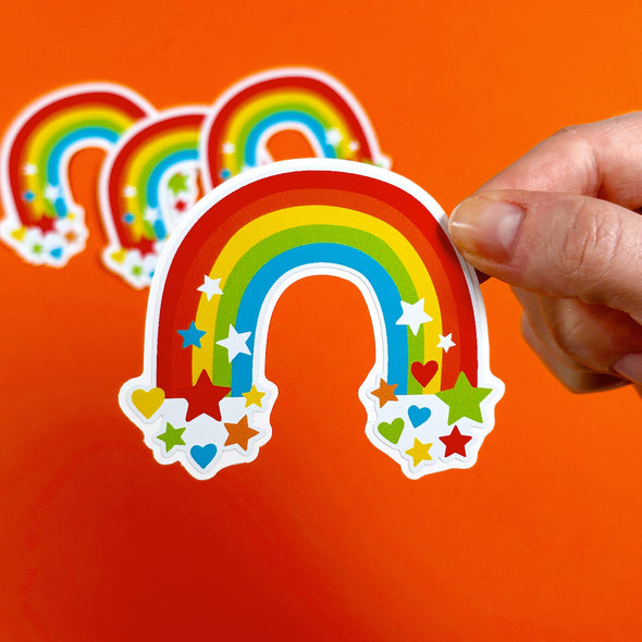 Rainbow Sparkle Sticker Easy Peel Premium Vinyl Die Cut Sticker