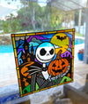 Nightmare Stained Glass Halloween Static Window Cling 3