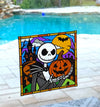 Nightmare Stained Glass Halloween Static Window Cling 3