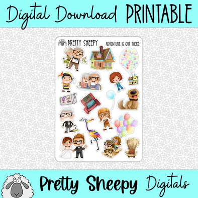 Adventure is out There Printable Stickers PNG Digital Download