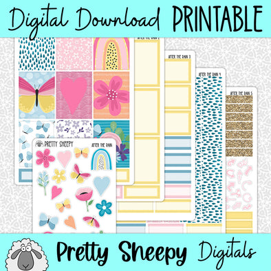 After the Rain Printable Planner Stickers PNG Digital Download Weekly Vertical Kit