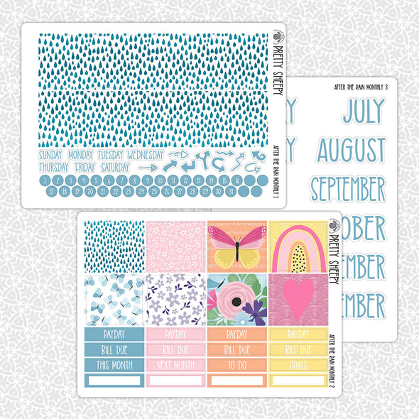 After the Rain Monthly Kit for EC Planner | Monthly Planner Stickers