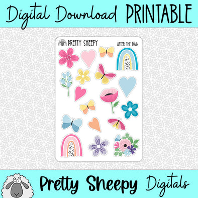 After the Rain Printable Stickers PNG Digital Download