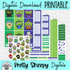 Alien Remix Printable Planner Stickers PNG Digital Download Weekly Vertical Kit