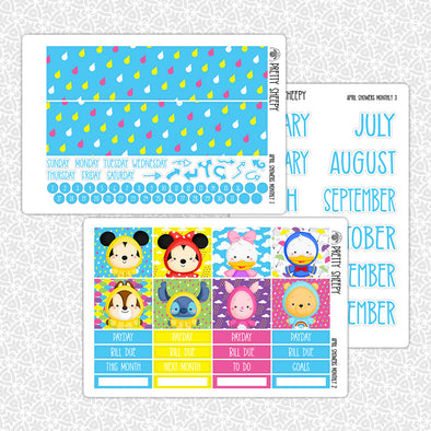 April Showers Monthly Kit for EC Planner | Monthly Planner Stickers