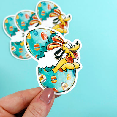 Easter Dog Easy Peel Premium Vinyl Die Cut Sticker