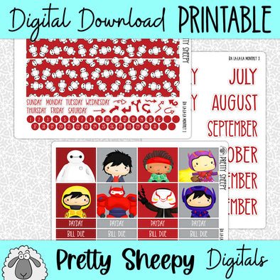Ba La-la-la Printable Planner Stickers PNG Digital Download Monthly Kit