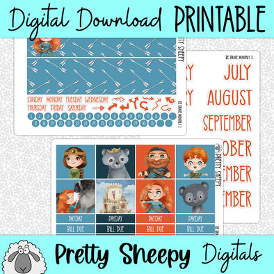 Be Brave Printable Planner Stickers PNG Digital Download Monthly Kit