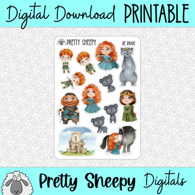 Be Brave Printable Stickers PNG Digital Download