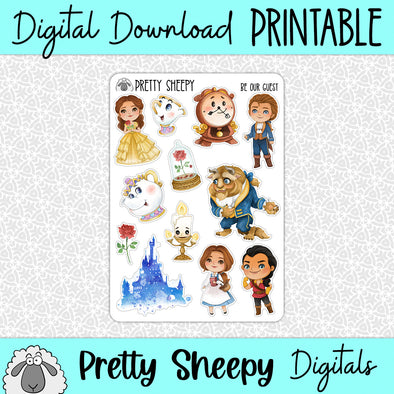 Be Our Guest Printable Stickers PNG Digital Download