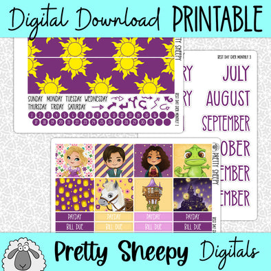 Best Day Ever Printable Planner Stickers PNG Digital Download Monthly Kit