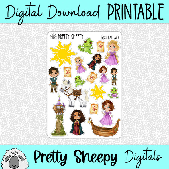 Best Day Ever Printable Stickers PNG Digital Download
