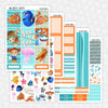 Big Blue World Printable Planner Stickers PNG Digital Download Weekly Vertical Kit