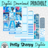 Blue Kingdom Printable Planner Stickers PNG Digital Download Weekly Vertical Kit