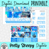 Blue Kingdom Printable Planner Stickers PNG Digital Download Monthly Kit