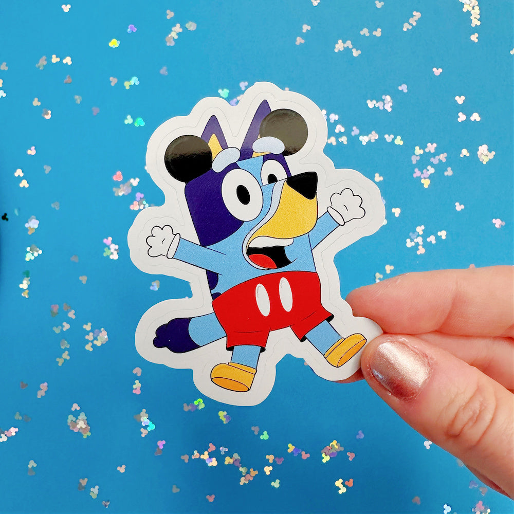Sticker Mouse Blue Blue Dog Mouse Easy Peel Premium Vinyl Die Cut Sticker – Pretty Sheepy