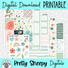 Boho Garden Printable Planner Stickers PNG Digital Download Weekly Vertical Kit