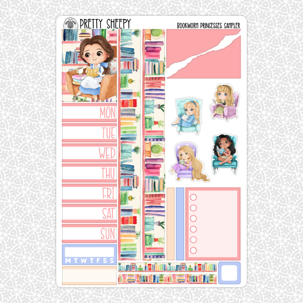 Bookworm Princesses Sampler Planner Stickers – Pretty Sheepy