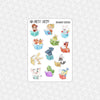 Bookworm Sidekicks Printable Planner Stickers PNG Digital Download Weekly Vertical Kit