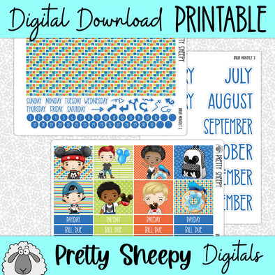 Bruh Printable Planner Stickers PNG Digital Download Monthly Kit
