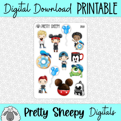Bruh Printable Stickers PNG Digital Download