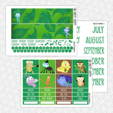 Bugs Life Monthly Kit for EC Planner | Monthly Planner Stickers