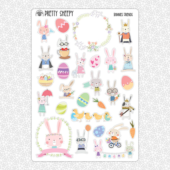 Bunny Friends Easter Stickers