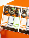 Vintage Halloween Printable Planner Stickers PNG Digital Download Weekly Vertical Kit