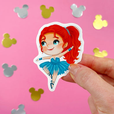 Ballerina Merida Easy Peel Premium Vinyl Die Cut Sticker