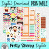 Candy Hero Printable Planner Stickers PNG Digital Download Weekly Vertical Kit