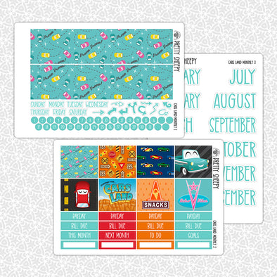 Cars Land Monthly Kit for EC Planner | Monthly Planner Stickers