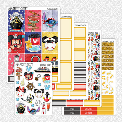 Castaway Cruise Weekly Planner Stickers Collection