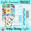 Catching Waves Printable Planner Stickers PNG Digital Download Weekly Vertical Kit