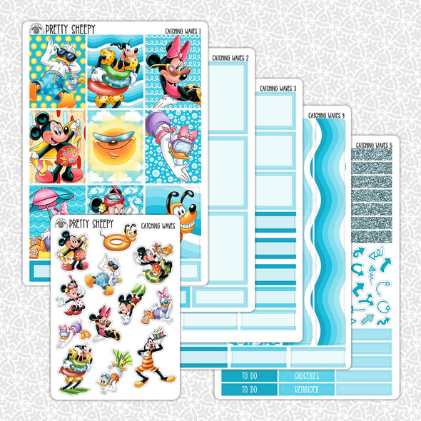 Catching Waves Weekly Planner Stickers Collection